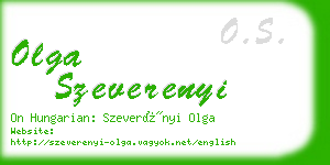 olga szeverenyi business card